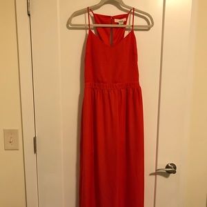 Orange maxi dress with slits